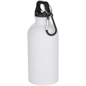 Bouteille d’eau Oregon de 400 ml à simple paroi avec finition MATE, en acier inoxydable recyclé certifié RCS avec mousquetonCoul