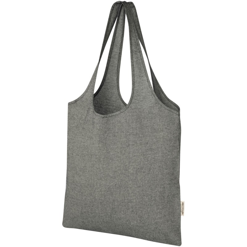 Sac shopping Pheebs tendance en coton recyclé de 150 g/m²Couleur:Noir chiné