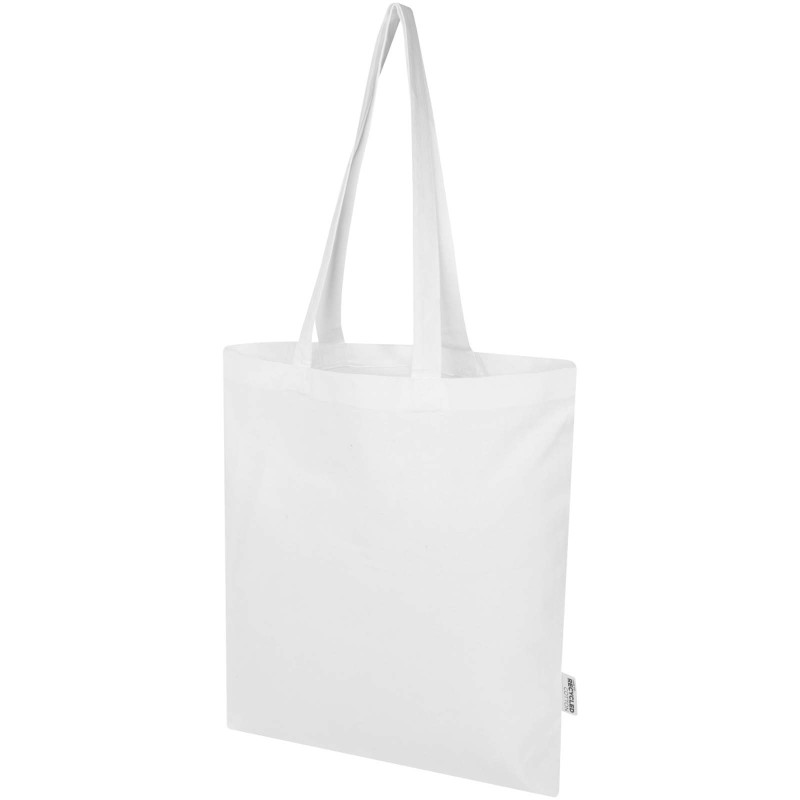 Sac shopping Madras Blend en coton recyclé GRS 140 g/m²Couleur:Blanc