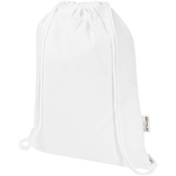 Sac de 5 L avec cordon Oregon Blend en coton recyclé 140 g/m² certifié GRSCouleur:Blanc