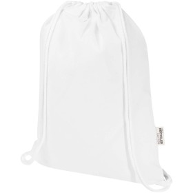 Sac de 5 L avec cordon Oregon Blend en coton recyclé 140 g/m² certifié GRSCouleur:Blanc