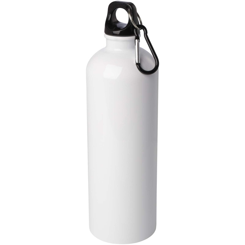 Bouteille d'eau Oregon de 750 ml simple paroi en acier recyclé certifié RCS avec mousquetonCouleur:Blanc