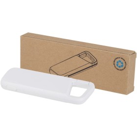 Batterie externe Alkes de 5 000 mAh et 12 W en plastique recyclé résistante à l’eau avec mousquetonCouleur:Blanc