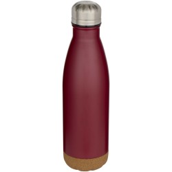 Bouteille d’eau Cove de 500 ml en acier inoxydable isolée sous vide et à double paroi avec détails en liègeCouleur:Rouge