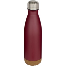 Bouteille d’eau Cove de 500 ml en acier inoxydable isolée sous vide et à double paroi avec détails en liègeCouleur:Rouge