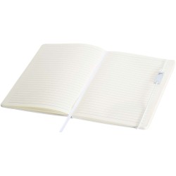 Ensemble carnet à couverture rigide A5 et stylo roller Legato EleganceCouleur:Blanc / Blanc