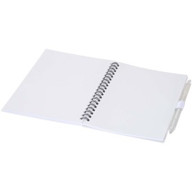 Ensemble carnet à couverture souple en plastique recyclé et stylo bille (encre bleue) NioveCouleur:Blanc