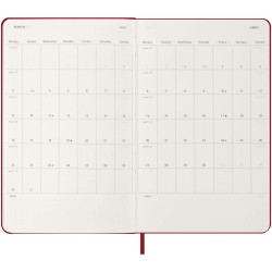 Agenda L quotidien 12 mois Moleskine à couverture rigideCouleur:Rouge écarlate
