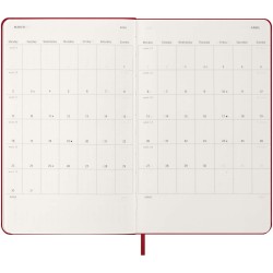 Agenda L hebdomadaire 12 mois Moleskine à couverture rigideCouleur:Rouge écarlate