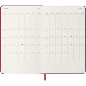 Agenda L hebdomadaire 12 mois Moleskine à couverture rigideCouleur:Rouge écarlate