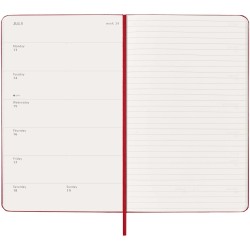 Agenda L hebdomadaire 12 mois Moleskine à couverture rigideCouleur:Rouge écarlate