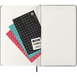 Agenda L vertical 12 mois Moleskine à couverture rigideCouleur:Noir