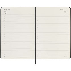 Agenda de poche quotidien 12 mois Moleskine à couverture rigideCouleur:Noir