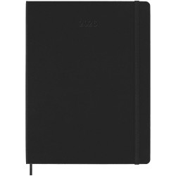 Agenda XL hebdomadaire 12 mois Moleskine à couverture rigideCouleur:Noir