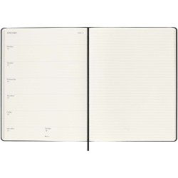Agenda XL hebdomadaire 12 mois Moleskine à couverture rigideCouleur:Noir
