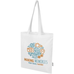 Sac shopping Madras Blend en coton recyclé GRS 140 g/m²Couleur:Blanc