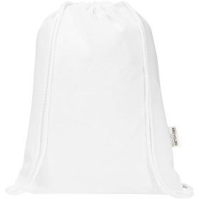 Sac de 5 L avec cordon Oregon Blend en coton recyclé 140 g/m² certifié GRSCouleur:Blanc