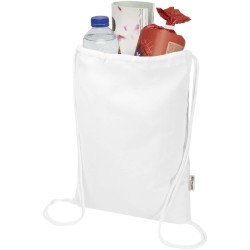 Sac de 5 L avec cordon Oregon Blend en coton recyclé 140 g/m² certifié GRSCouleur:Blanc