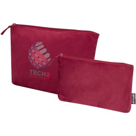 Set de trousses de toilette en velvet gomme recyclées GRS SwiftCouleur:Bordeaux
