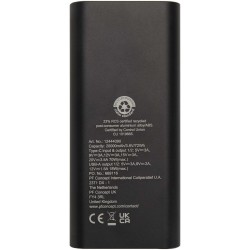 Batterie de secours Acamar de 20 000 mAh et 70 W en aluminium recyclé pour ordinateur portableCouleur:Noir