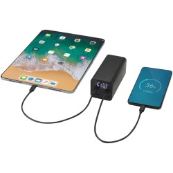 Batterie de secours Acamar de 20 000 mAh et 70 W en aluminium recyclé pour ordinateur portableCouleur:Noir