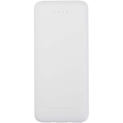 Batterie de secours Adhil de 10 000 mAh et 10 W en plastique recyclé avec 2 câbles intégrésCouleur:Blanc