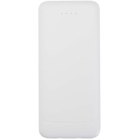 Batterie de secours Adhil de 10 000 mAh et 10 W en plastique recyclé avec 2 câbles intégrésCouleur:Blanc