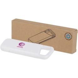 Batterie externe Alkes de 5 000 mAh et 12 W en plastique recyclé résistante à l’eau avec mousquetonCouleur:Blanc