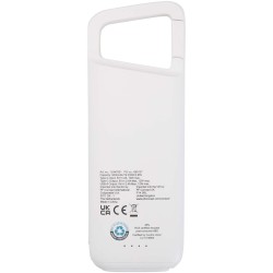 Batterie externe Alkes de 5 000 mAh et 12 W en plastique recyclé résistante à l’eau avec mousquetonCouleur:Blanc