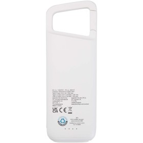 Batterie externe Alkes de 5 000 mAh et 12 W en plastique recyclé résistante à l’eau avec mousquetonCouleur:Blanc