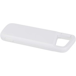 Batterie externe Alkes de 5 000 mAh et 12 W en plastique recyclé résistante à l’eau avec mousquetonCouleur:Blanc
