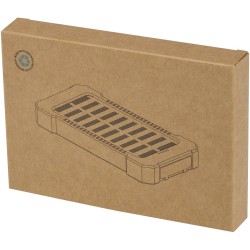 Batterie de secours solaire Altair robuste de 5 000 mAh et 10 W en plastique recyclé avec lampe de poche intégréeCouleur:Noir