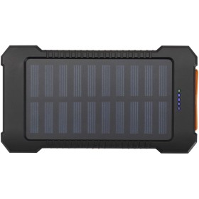 Batterie de secours solaire Altair robuste de 5 000 mAh et 10 W en plastique recyclé avec lampe de poche intégréeCouleur:Noir