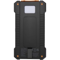 Batterie de secours solaire Altair robuste de 5 000 mAh et 10 W en plastique recyclé avec lampe de poche intégréeCouleur:Noir