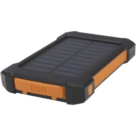 Batterie de secours solaire Altair robuste de 5 000 mAh et 10 W en plastique recyclé avec lampe de poche intégréeCouleur:Noir