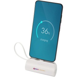 Batterie de secours Alnair Type-C de5 000 mAh et 10 W en plastique recyclé avec support de retournement intégré et câble 2 en 1C