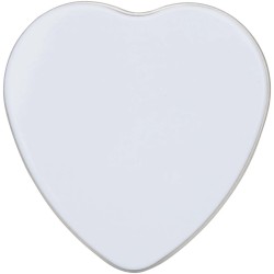 Bougie Blissful en boîte métal en forme de cœur et senteur vanilleCouleur:Blanc