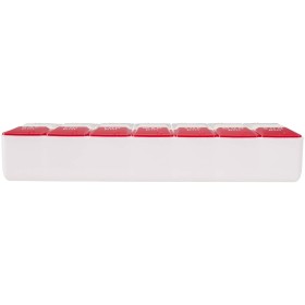 Pilulier semainier multi-vitamines matin/après-midi CycleCouleur:Rouge