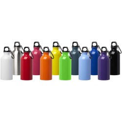 Bouteille d'eau Oregon de 400 ml simple paroi en acier recyclé certifié RCS avec mousquetonCouleur:Blanc