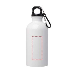 Bouteille d'eau Oregon de 400 ml simple paroi en acier recyclé certifié RCS avec mousquetonCouleur:Blanc