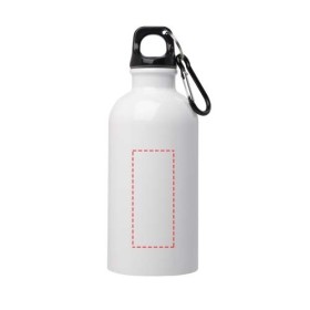 Bouteille d'eau Oregon de 400 ml simple paroi en acier recyclé certifié RCS avec mousquetonCouleur:Blanc