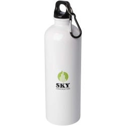 Bouteille d'eau Oregon de 750 ml simple paroi en acier recyclé certifié RCS avec mousquetonCouleur:Blanc