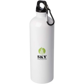 Bouteille d'eau Oregon de 750 ml simple paroi en acier recyclé certifié RCS avec mousquetonCouleur:Blanc