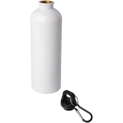 Bouteille d'eau Oregon de 750 ml simple paroi en acier recyclé certifié RCS avec mousquetonCouleur:Blanc