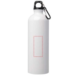 Bouteille d'eau Oregon de 750 ml simple paroi en acier recyclé certifié RCS avec mousquetonCouleur:Blanc