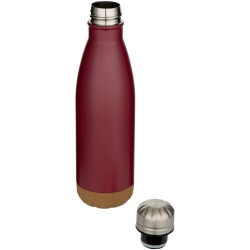 Bouteille d’eau Cove de 500 ml en acier inoxydable isolée sous vide et à double paroi avec détails en liègeCouleur:Rouge