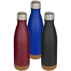 Bouteille d’eau Cove de 500 ml en acier inoxydable isolée sous vide et à double paroi avec détails en liègeCouleur:Rouge