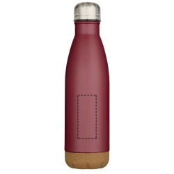 Bouteille d’eau Cove de 500 ml en acier inoxydable isolée sous vide et à double paroi avec détails en liègeCouleur:Rouge