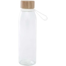 Bouteille d'eau en verre Porto de 500 ml avec poignée en silicone et couvercle en bambouCouleur:Translucide
