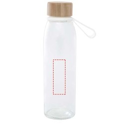 Bouteille d'eau en verre Porto de 500 ml avec poignée en silicone et couvercle en bambouCouleur:Translucide
